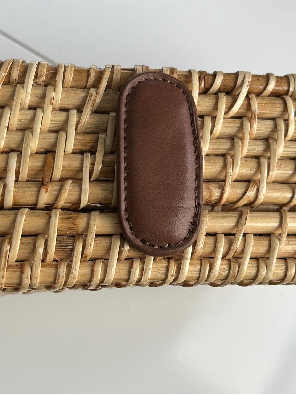 J. Crew Factory Woven Crossbody Bag Natural Rattan Vegetable Fiber BQ263 - Picture 10 of 10